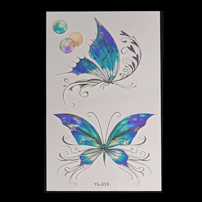 New Butterfly Fluorescent Tattoo Sticker Music Festival Bar Collarbone Flower Arm Waterproof Party Temporary Tattoo StickerNight light