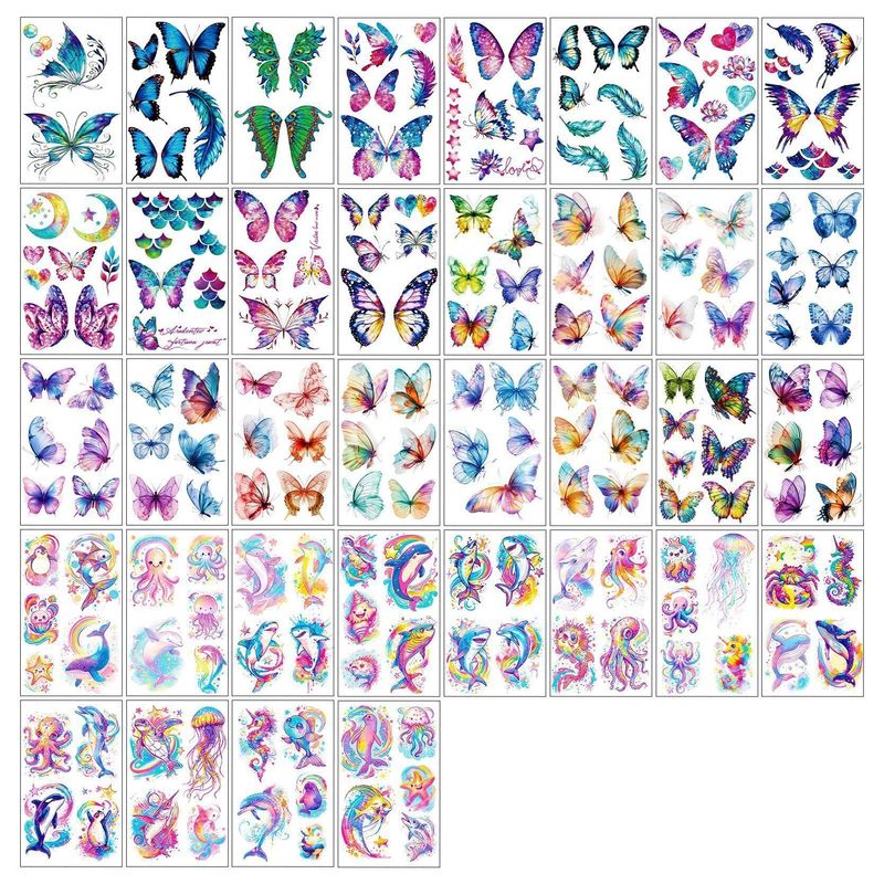 New Butterfly Fluorescent Tattoo Sticker Music Festival Bar Collarbone Flower Arm Waterproof Party Temporary Tattoo StickerNight light