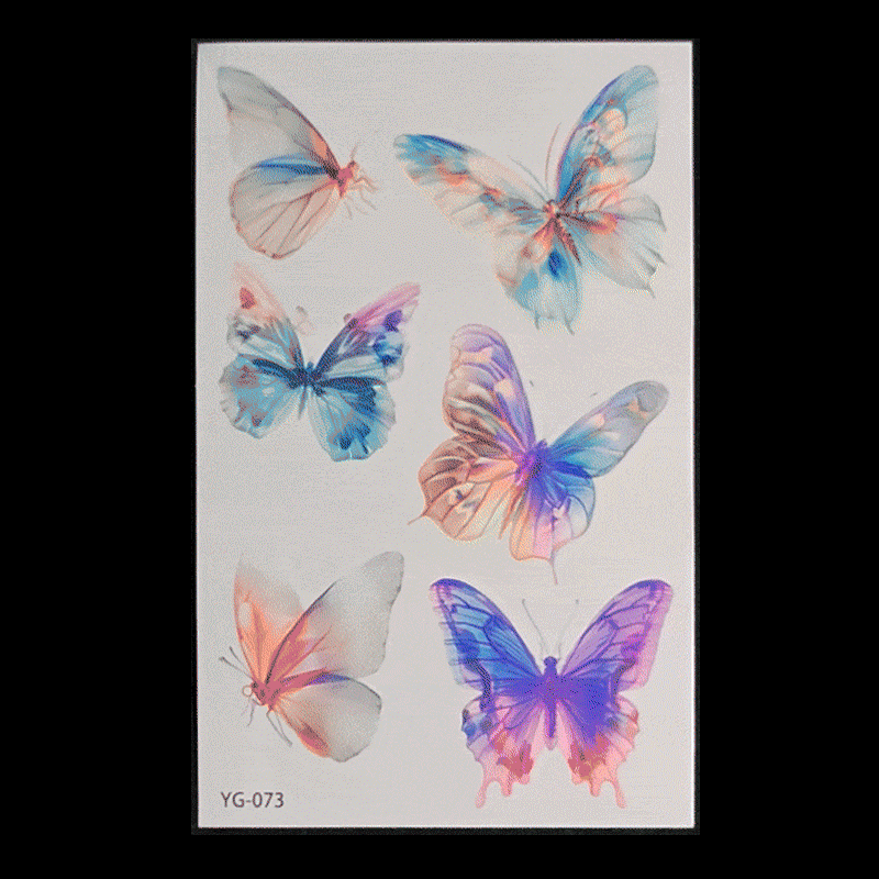 New Butterfly Fluorescent Tattoo Sticker Music Festival Bar Collarbone Flower Arm Waterproof Party Temporary Tattoo StickerNight light