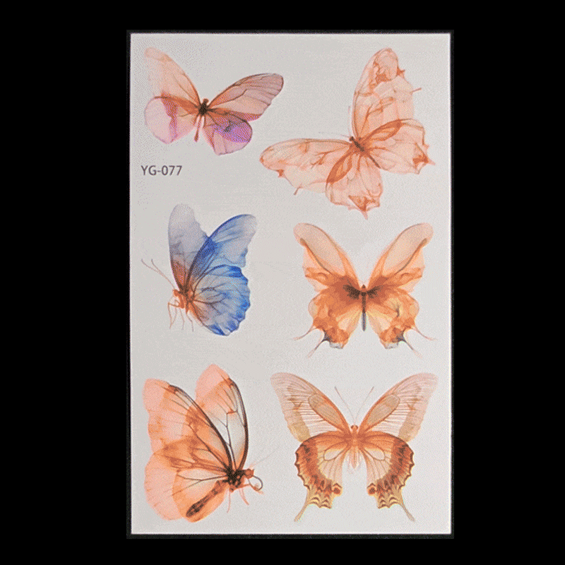 New Butterfly Fluorescent Tattoo Sticker Music Festival Bar Collarbone Flower Arm Waterproof Party Temporary Tattoo StickerNight light