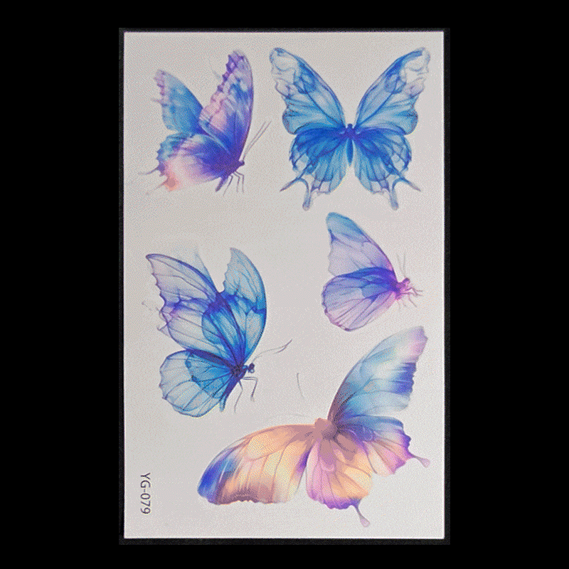 New Butterfly Fluorescent Tattoo Sticker Music Festival Bar Collarbone Flower Arm Waterproof Party Temporary Tattoo StickerNight light