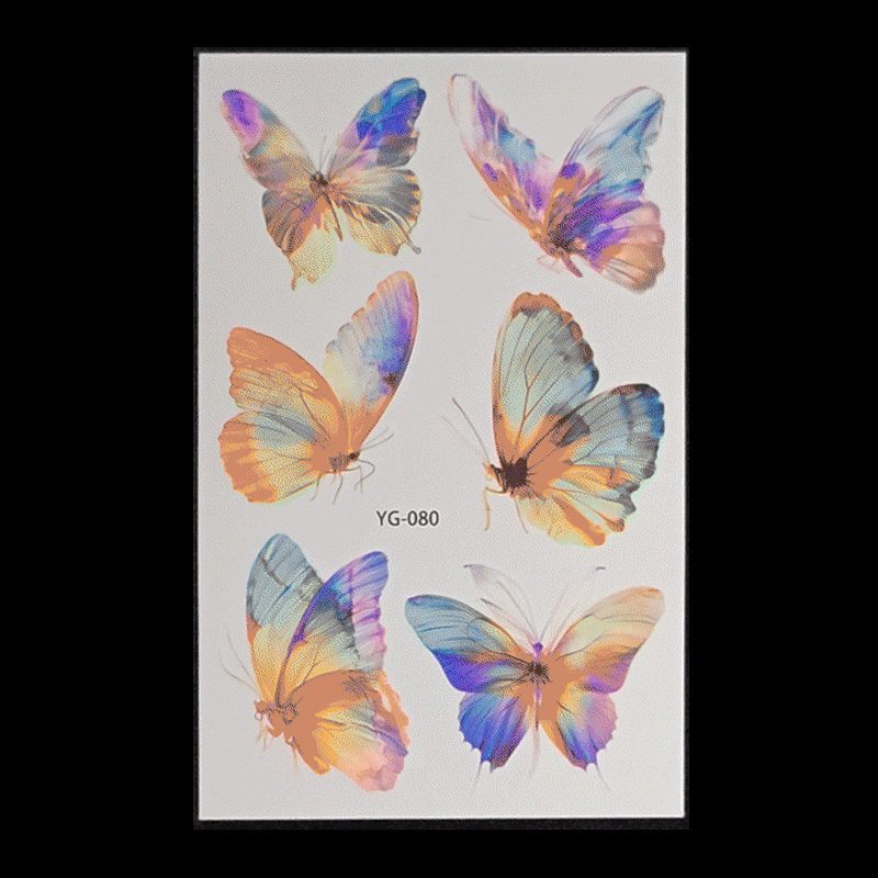 New Butterfly Fluorescent Tattoo Sticker Music Festival Bar Collarbone Flower Arm Waterproof Party Temporary Tattoo StickerNight light
