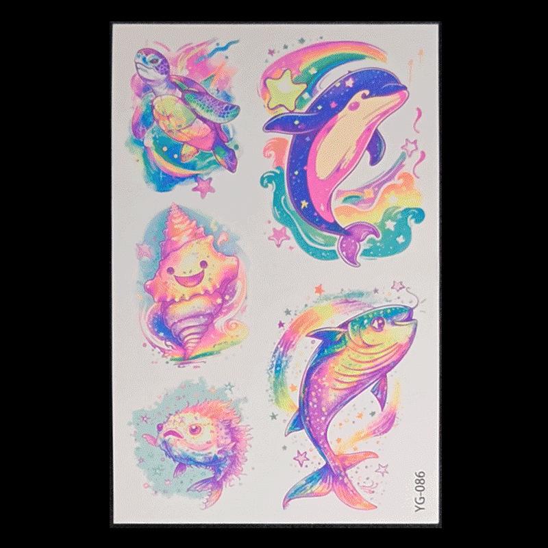 New Butterfly Fluorescent Tattoo Sticker Music Festival Bar Collarbone Flower Arm Waterproof Party Temporary Tattoo StickerNight light