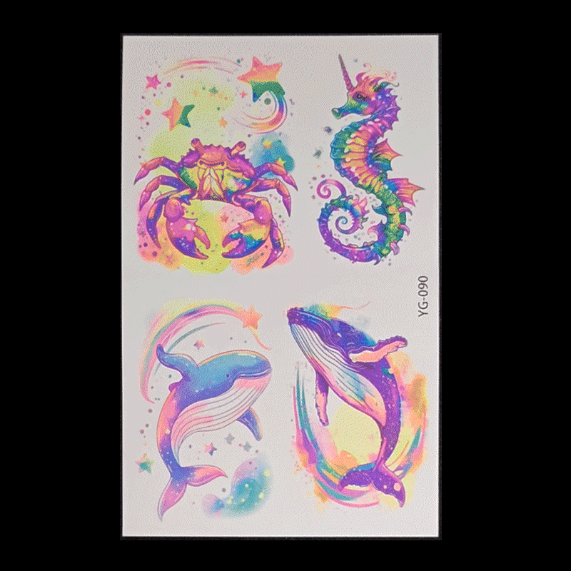 New Butterfly Fluorescent Tattoo Sticker Music Festival Bar Collarbone Flower Arm Waterproof Party Temporary Tattoo StickerNight light