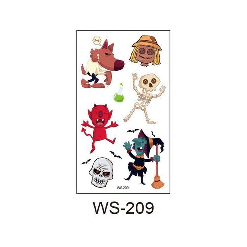 Children's Cartoon Halloween Tattoo Sticker Waterproof Funny Pumpkin Party Temporary Waterproof Tattoo Sticker