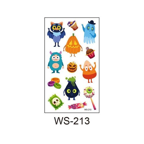 Children's Cartoon Halloween Tattoo Sticker Waterproof Funny Pumpkin Party Temporary Waterproof Tattoo Sticker