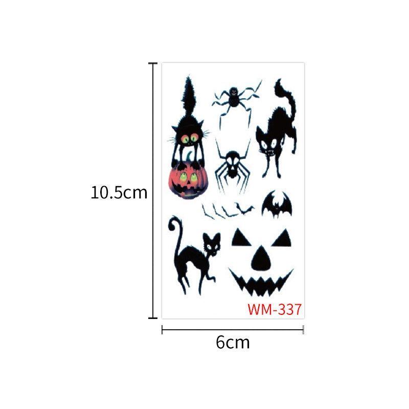 Children's Cartoon Halloween Tattoo Sticker Waterproof Funny Pumpkin Party Temporary Waterproof Tattoo Sticker