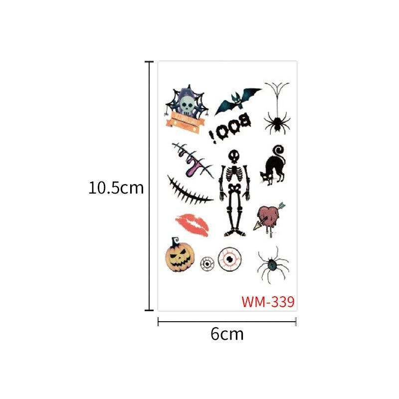 Children's Cartoon Halloween Tattoo Sticker Waterproof Funny Pumpkin Party Temporary Waterproof Tattoo Sticker