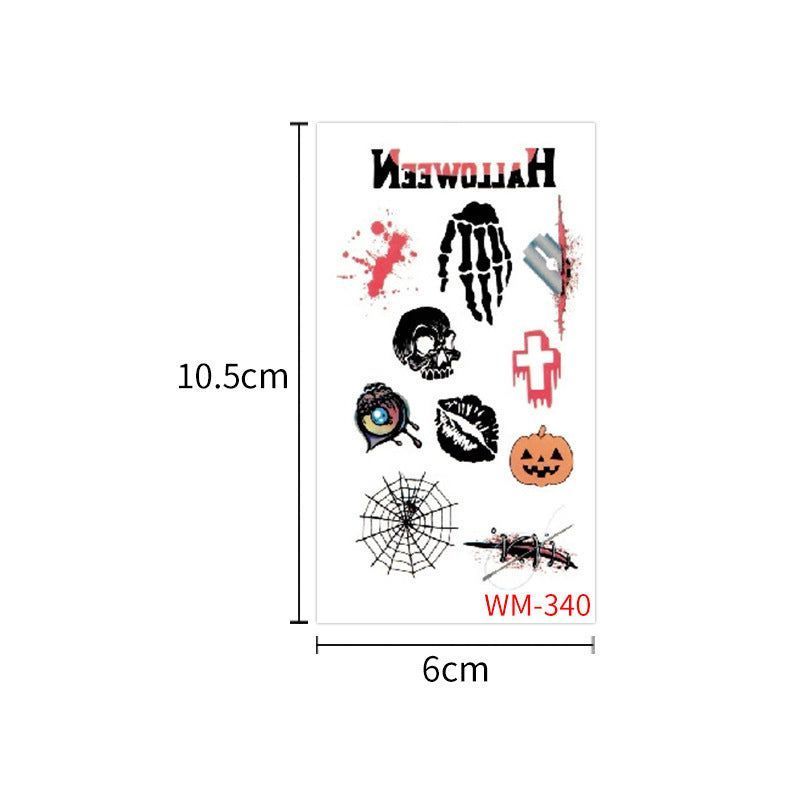 Children's Cartoon Halloween Tattoo Sticker Waterproof Funny Pumpkin Party Temporary Waterproof Tattoo Sticker