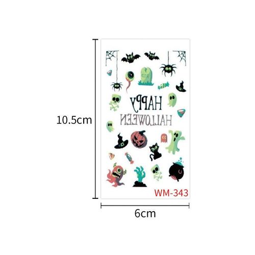 Children's Cartoon Halloween Tattoo Sticker Waterproof Funny Pumpkin Party Temporary Waterproof Tattoo Sticker