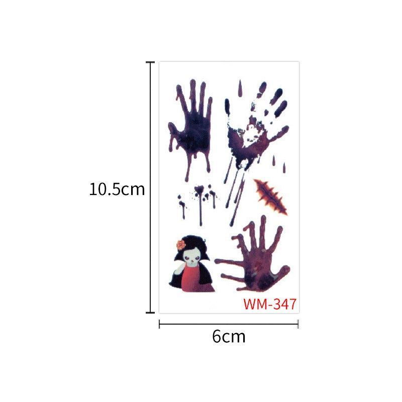 Children's Cartoon Halloween Tattoo Sticker Waterproof Funny Pumpkin Party Temporary Waterproof Tattoo Sticker