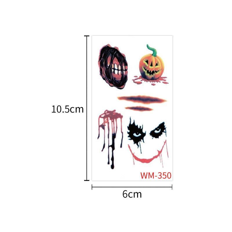 Children's Cartoon Halloween Tattoo Sticker Waterproof Funny Pumpkin Party Temporary Waterproof Tattoo Sticker