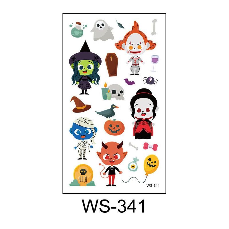 Children's Cartoon Halloween Tattoo Sticker Waterproof Funny Pumpkin Party Temporary Waterproof Tattoo Sticker