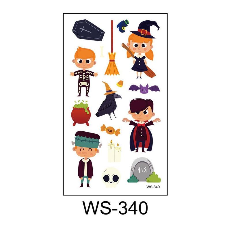 Children's Cartoon Halloween Tattoo Sticker Waterproof Funny Pumpkin Party Temporary Waterproof Tattoo Sticker