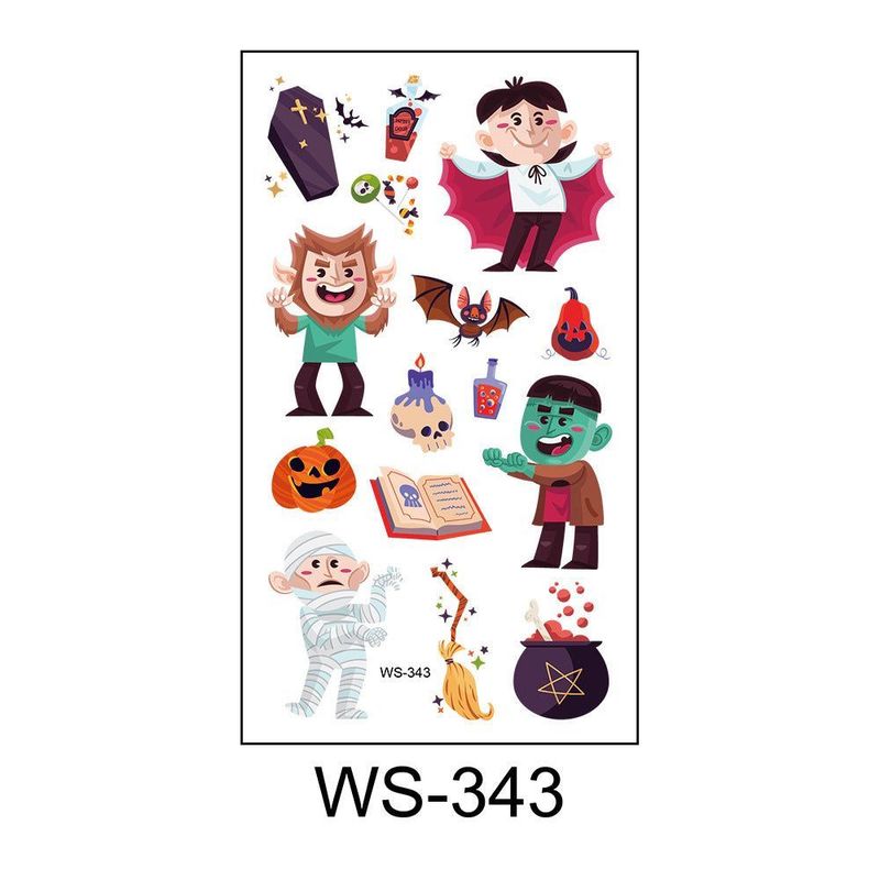 Children's Cartoon Halloween Tattoo Sticker Waterproof Funny Pumpkin Party Temporary Waterproof Tattoo Sticker
