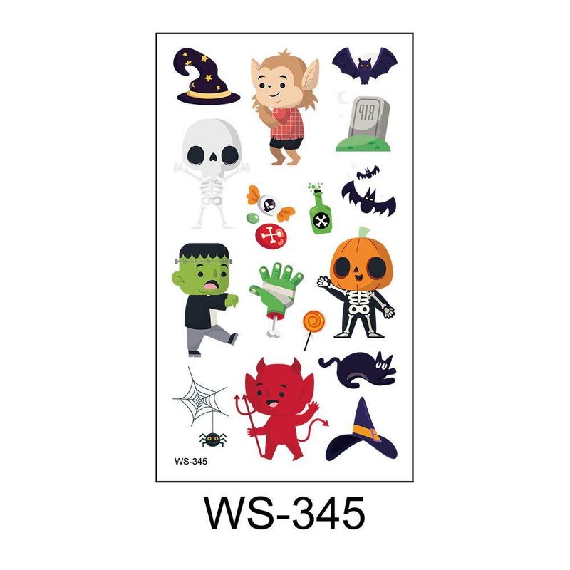 Children's Cartoon Halloween Tattoo Sticker Waterproof Funny Pumpkin Party Temporary Waterproof Tattoo Sticker
