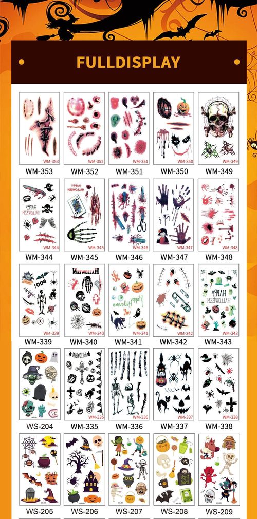 Children's Cartoon Halloween Tattoo Sticker Waterproof Funny Pumpkin Party Temporary Waterproof Tattoo Sticker