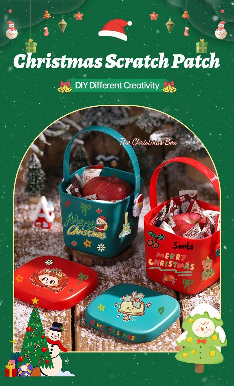 New Christmas Decorative Scratch Sticker European And American Christmas Decorative Atmosphere DIY Candle Hand Account Sticker