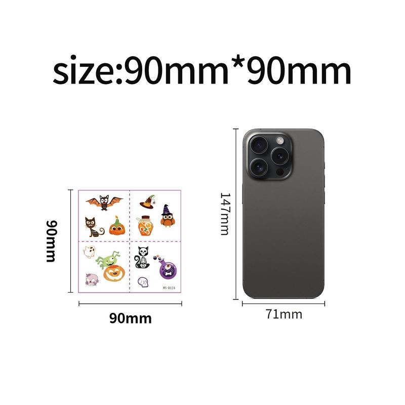 New Funny Waterproof Long-lasting Children's New Halloween Luminous Tattoo Stickers Cartoon Luminous Tattoo Stickers  Night light