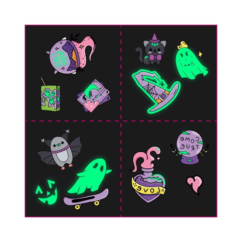 New Funny Waterproof Long-lasting Children's New Halloween Luminous Tattoo Stickers Cartoon Luminous Tattoo Stickers  Night light