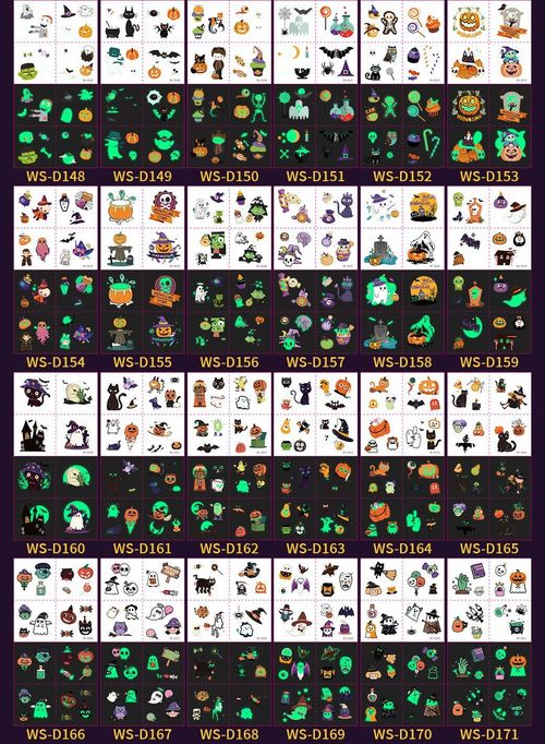 New Funny Waterproof Long-lasting Children's New Halloween Luminous Tattoo Stickers Cartoon Luminous Tattoo Stickers  Night light