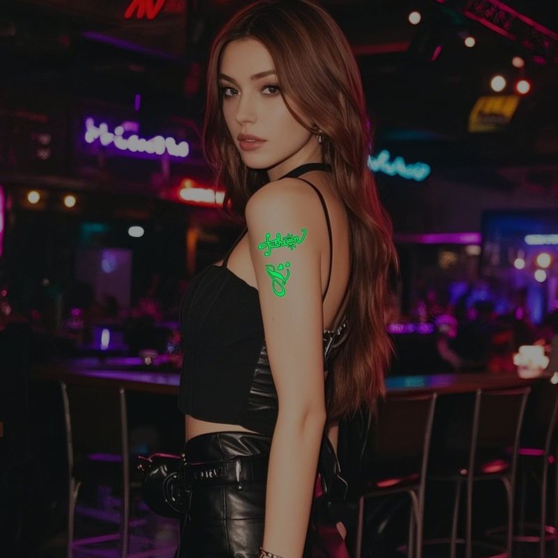 Luminous Tattoo Sticker Bar Prom Music Festival Neon Stage Waterproof Glow Tattoo Sticker For Men And Women Night light