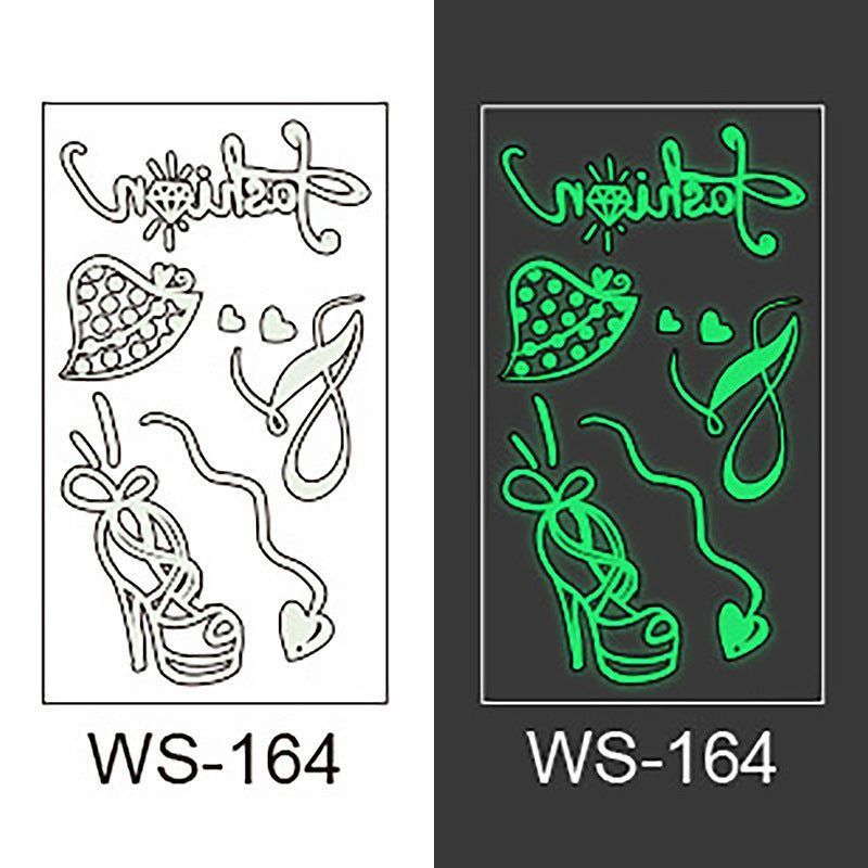 Luminous Tattoo Sticker Bar Prom Music Festival Neon Stage Waterproof Glow Tattoo Sticker For Men And Women Night light