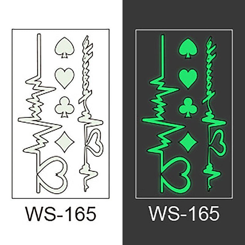 Luminous Tattoo Sticker Bar Prom Music Festival Neon Stage Waterproof Glow Tattoo Sticker For Men And Women Night light