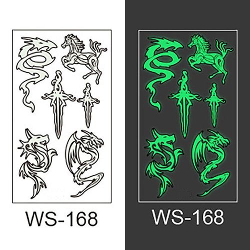 Luminous Tattoo Sticker Bar Prom Music Festival Neon Stage Waterproof Glow Tattoo Sticker For Men And Women Night light