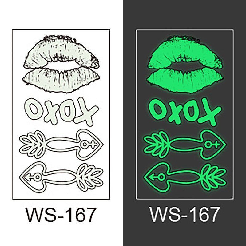 Luminous Tattoo Sticker Bar Prom Music Festival Neon Stage Waterproof Glow Tattoo Sticker For Men And Women Night light