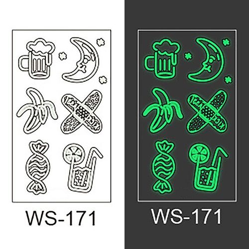 Luminous Tattoo Sticker Bar Prom Music Festival Neon Stage Waterproof Glow Tattoo Sticker For Men And Women Night light