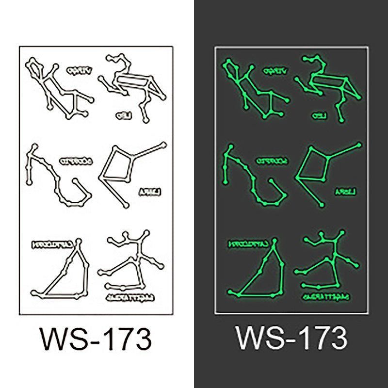 Luminous Tattoo Sticker Bar Prom Music Festival Neon Stage Waterproof Glow Tattoo Sticker For Men And Women Night light