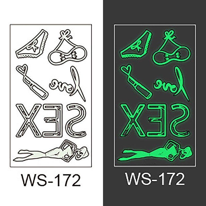 Luminous Tattoo Sticker Bar Prom Music Festival Neon Stage Waterproof Glow Tattoo Sticker For Men And Women Night light