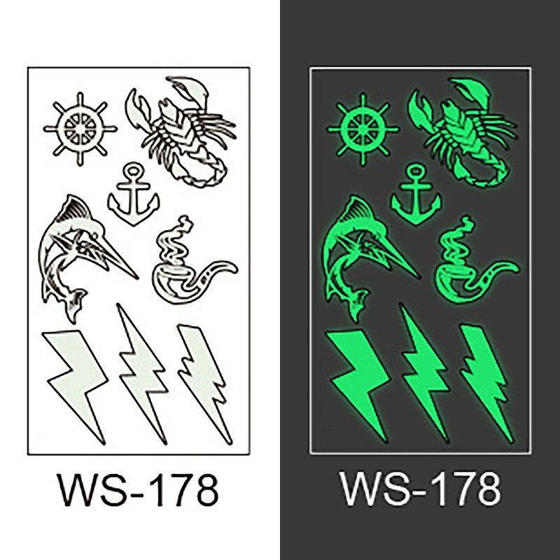 Luminous Tattoo Sticker Bar Prom Music Festival Neon Stage Waterproof Glow Tattoo Sticker For Men And Women Night light