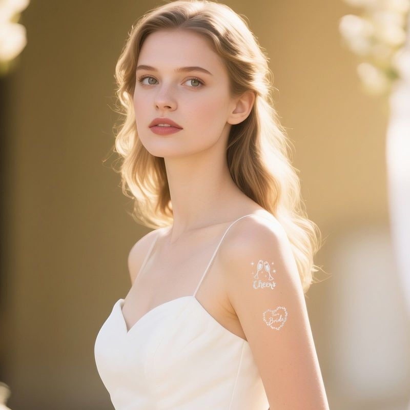 Bronzing Collarbone Tattoo Sticker High-end Sense Party Event European And American Bride Bridesmaid Waterproof Wedding Tattoo Sticker Fashion