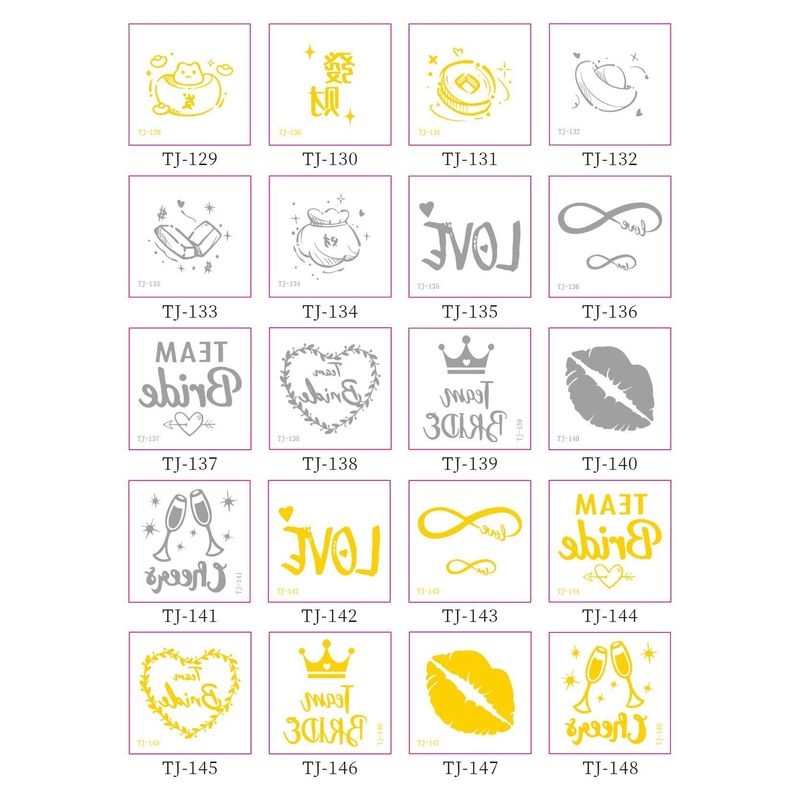 Bronzing Collarbone Tattoo Sticker High-end Sense Party Event European And American Bride Bridesmaid Waterproof Wedding Tattoo Sticker Fashion