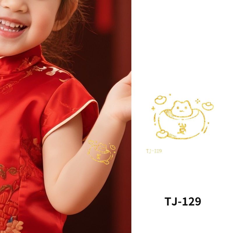 Bronzing Collarbone Tattoo Sticker High-end Sense Party Event European And American Bride Bridesmaid Waterproof Wedding Tattoo Sticker Fashion