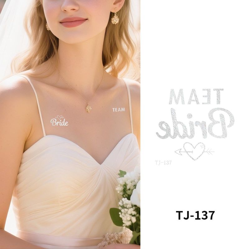 Bronzing Collarbone Tattoo Sticker High-end Sense Party Event European And American Bride Bridesmaid Waterproof Wedding Tattoo Sticker Fashion