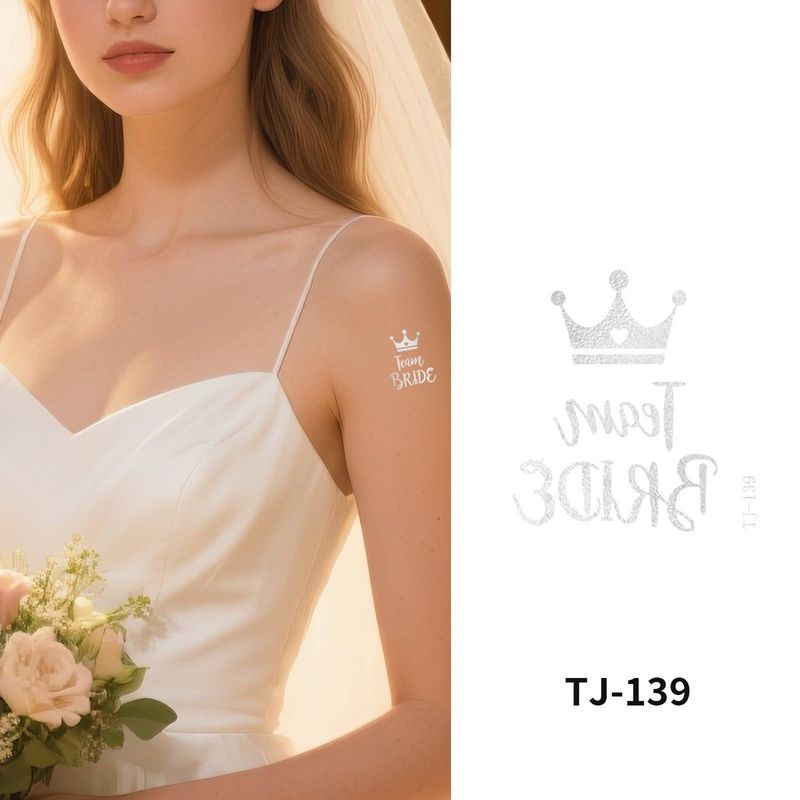 Bronzing Collarbone Tattoo Sticker High-end Sense Party Event European And American Bride Bridesmaid Waterproof Wedding Tattoo Sticker Fashion
