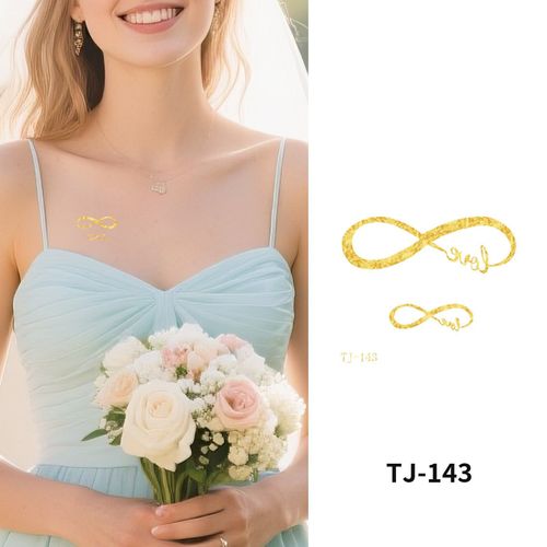 Bronzing Collarbone Tattoo Sticker High-end Sense Party Event European And American Bride Bridesmaid Waterproof Wedding Tattoo Sticker Fashion