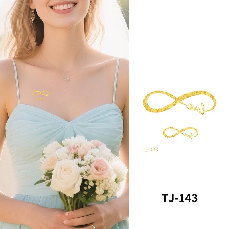 Bronzing Collarbone Tattoo Sticker High-end Sense Party Event European And American Bride Bridesmaid Waterproof Wedding Tattoo Sticker Fashion