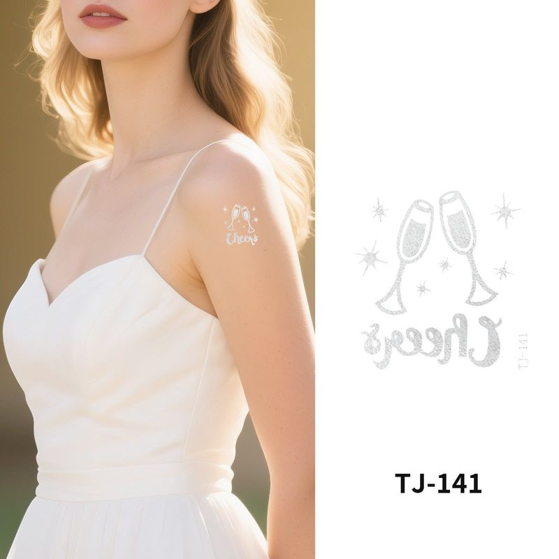 Bronzing Collarbone Tattoo Sticker High-end Sense Party Event European And American Bride Bridesmaid Waterproof Wedding Tattoo Sticker Fashion