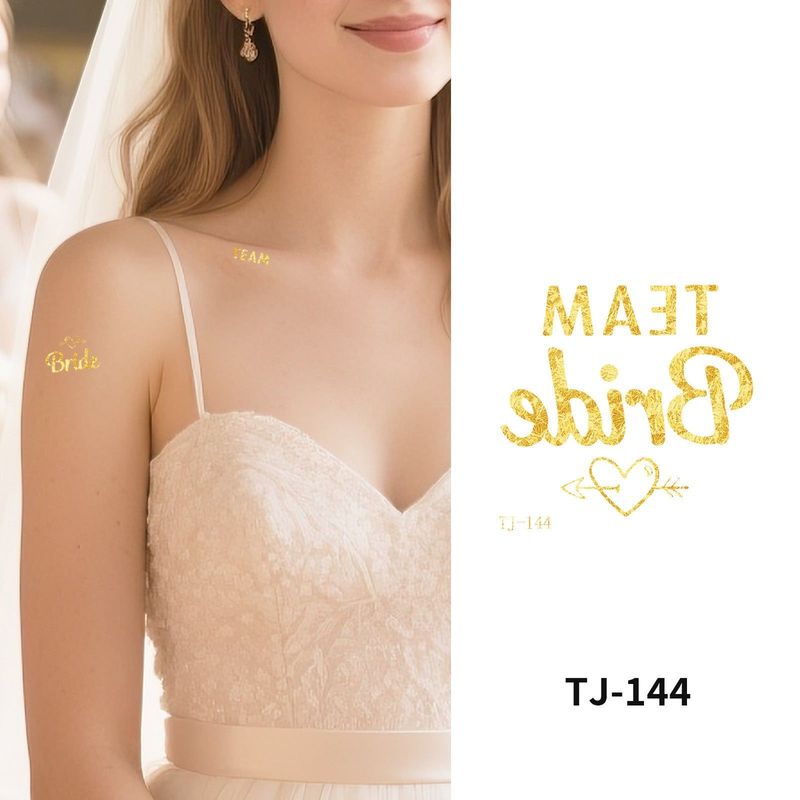 Bronzing Collarbone Tattoo Sticker High-end Sense Party Event European And American Bride Bridesmaid Waterproof Wedding Tattoo Sticker Fashion