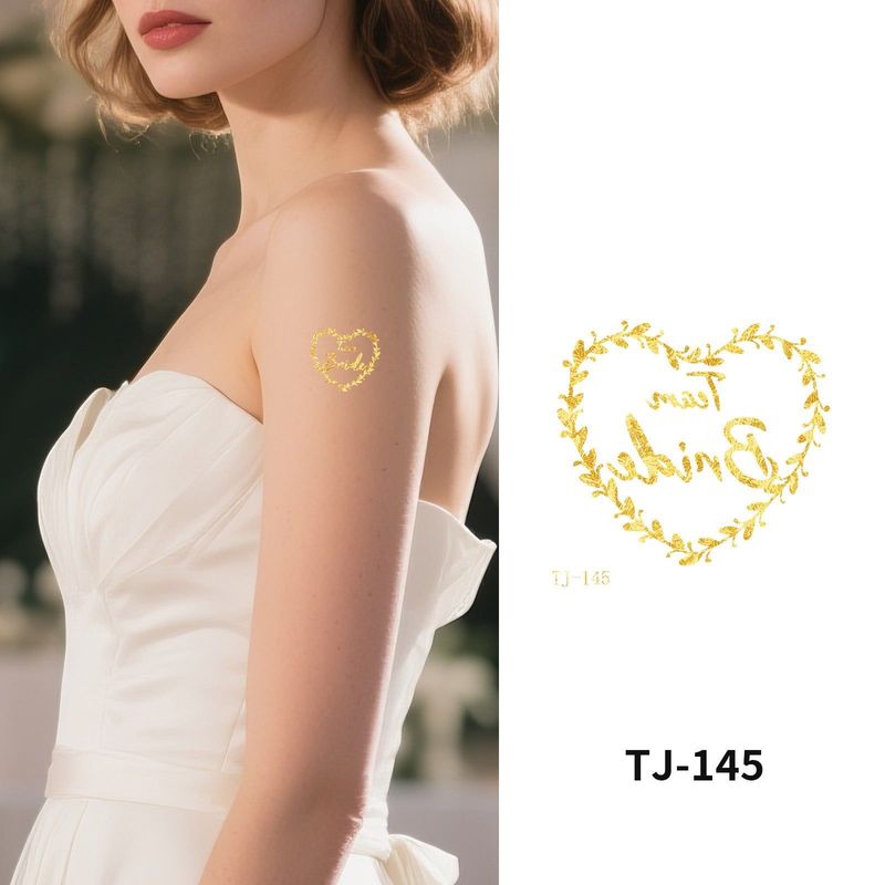 Bronzing Collarbone Tattoo Sticker High-end Sense Party Event European And American Bride Bridesmaid Waterproof Wedding Tattoo Sticker Fashion