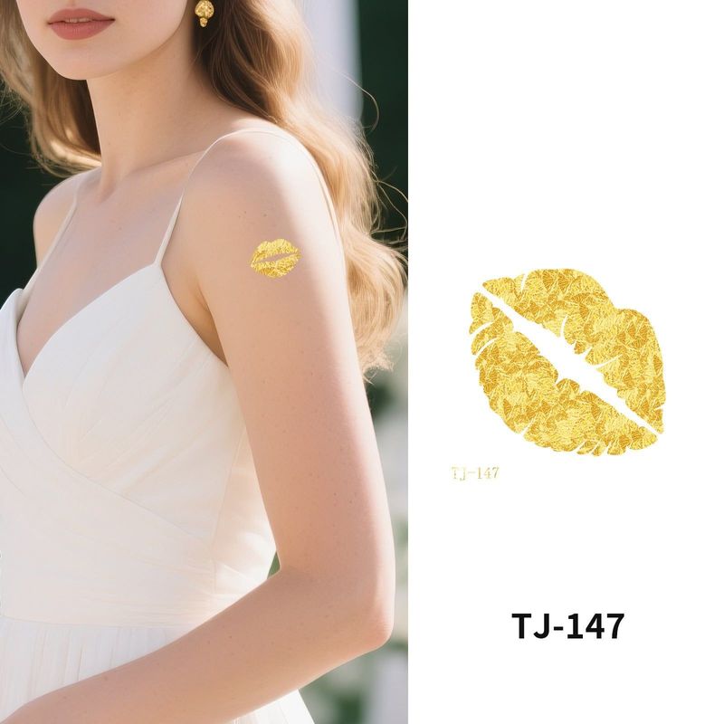 Bronzing Collarbone Tattoo Sticker High-end Sense Party Event European And American Bride Bridesmaid Waterproof Wedding Tattoo Sticker Fashion