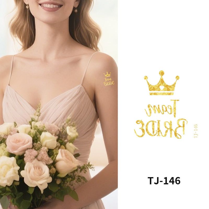 Bronzing Collarbone Tattoo Sticker High-end Sense Party Event European And American Bride Bridesmaid Waterproof Wedding Tattoo Sticker Fashion