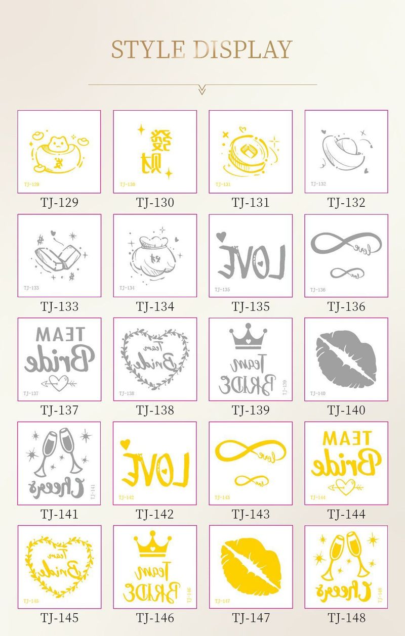 Bronzing Collarbone Tattoo Sticker High-end Sense Party Event European And American Bride Bridesmaid Waterproof Wedding Tattoo Sticker Fashion