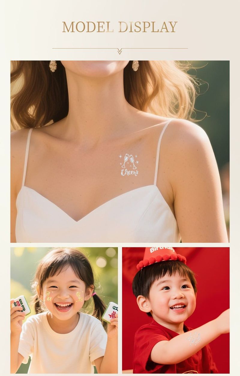 Bronzing Collarbone Tattoo Sticker High-end Sense Party Event European And American Bride Bridesmaid Waterproof Wedding Tattoo Sticker Fashion