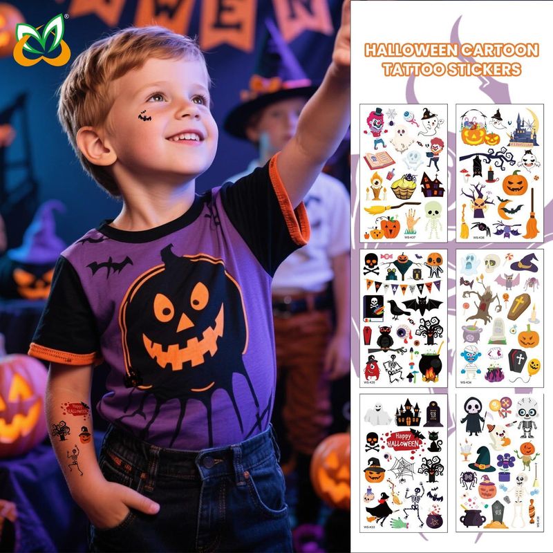 Cartoon Children's Halloween Tattoo Stickers New Party Funny Fun Waterproof Sweat Party Halloween Stickers
