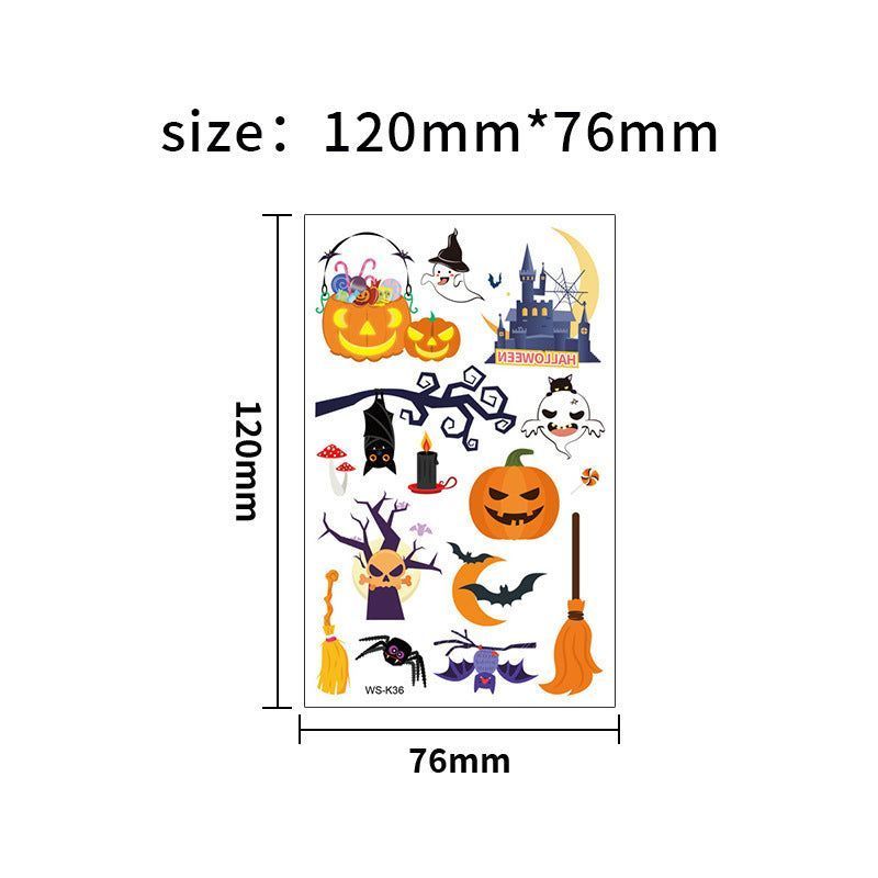 Cartoon Children's Halloween Tattoo Stickers New Party Funny Fun Waterproof Sweat Party Halloween Stickers